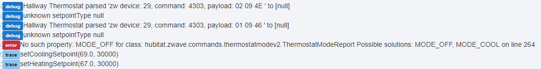CT100 Thermostat - Devices - Hubitat