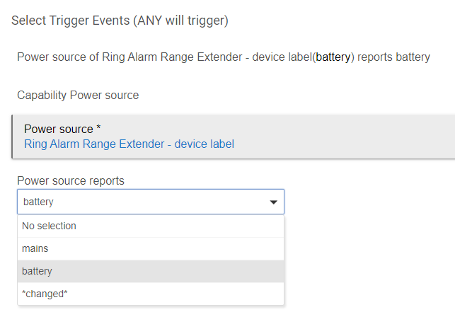 Success using Ring Alarm Power - Integrations Extender Ranged out alert Hubitat - for