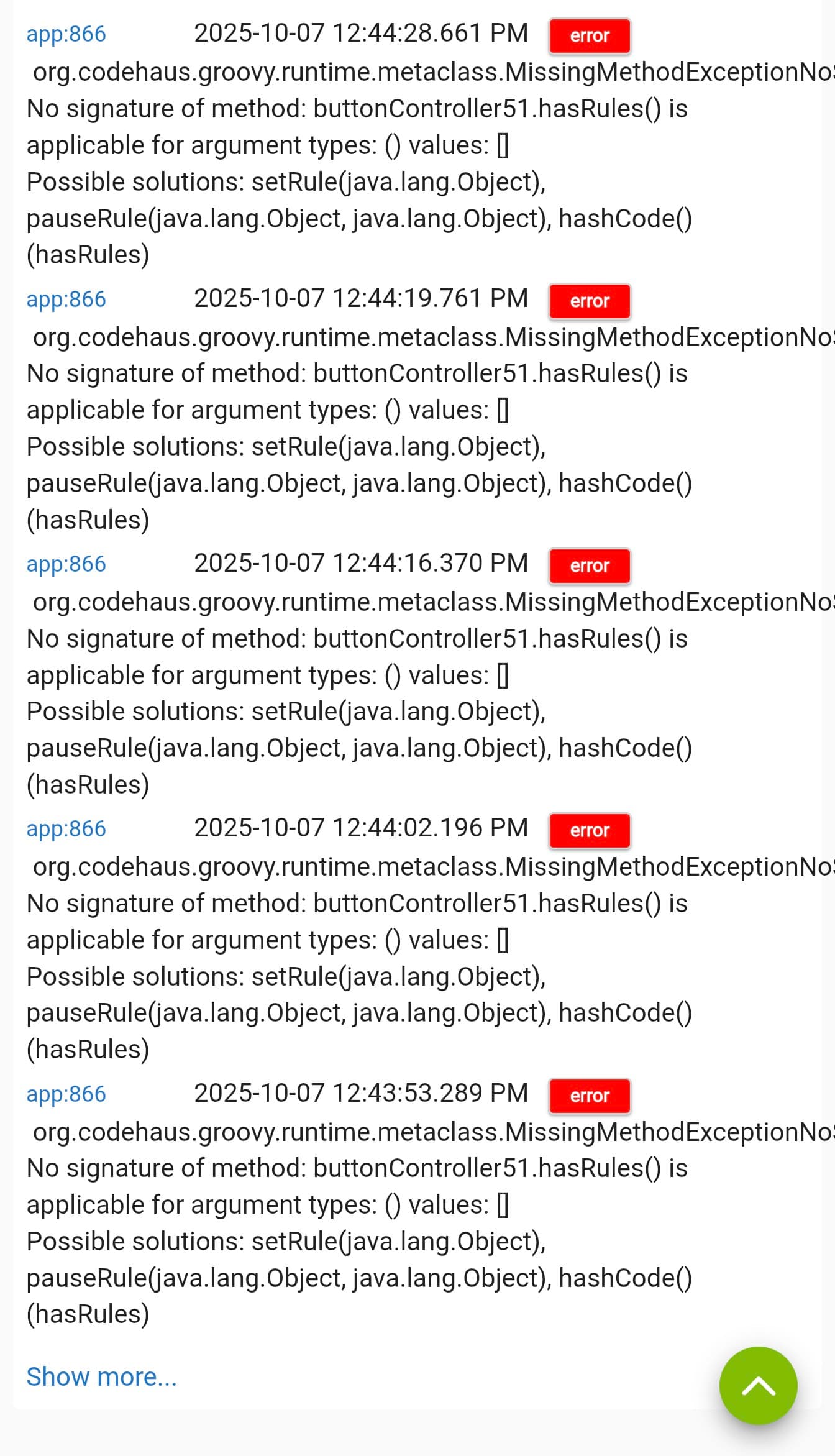 Button Controller Errors - Apps - Hubitat