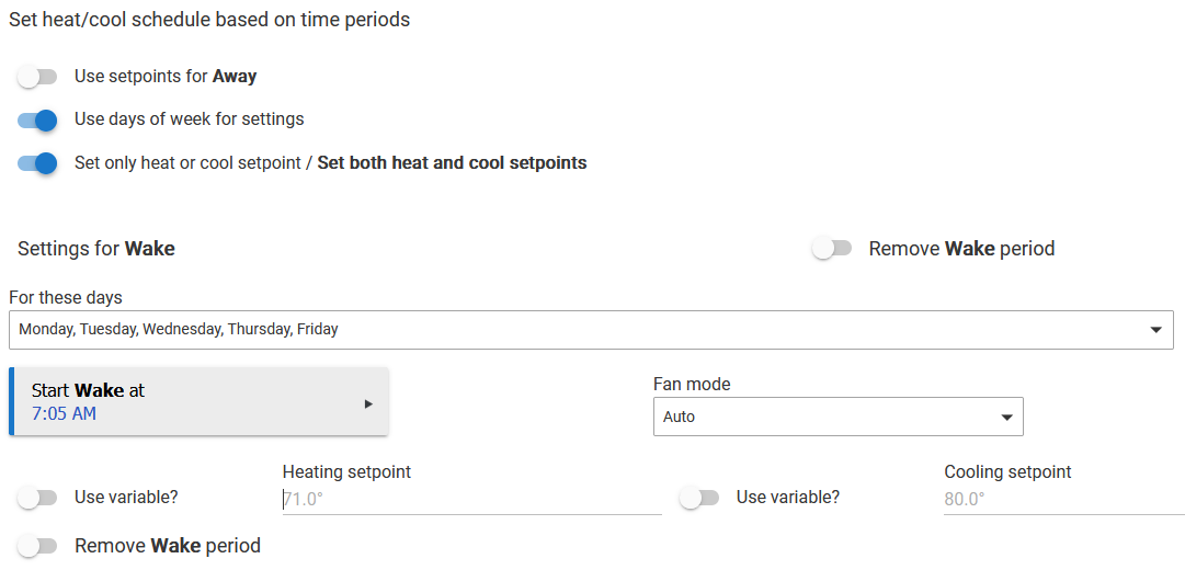 Thermostat Scheduler Pause & Change Setpoints, Not Mode Feature