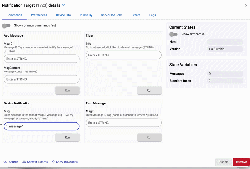 Scrolling Mode Message