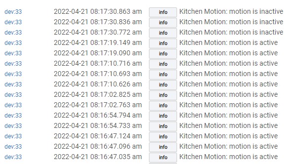 Kitchen Motion events