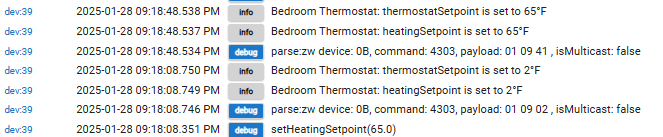 Screenshot Hubitat Log