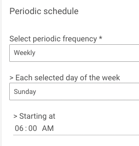 Rule 5.1 screenshot with weekly periodic trigger options
