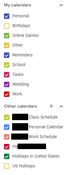 Google Calendars