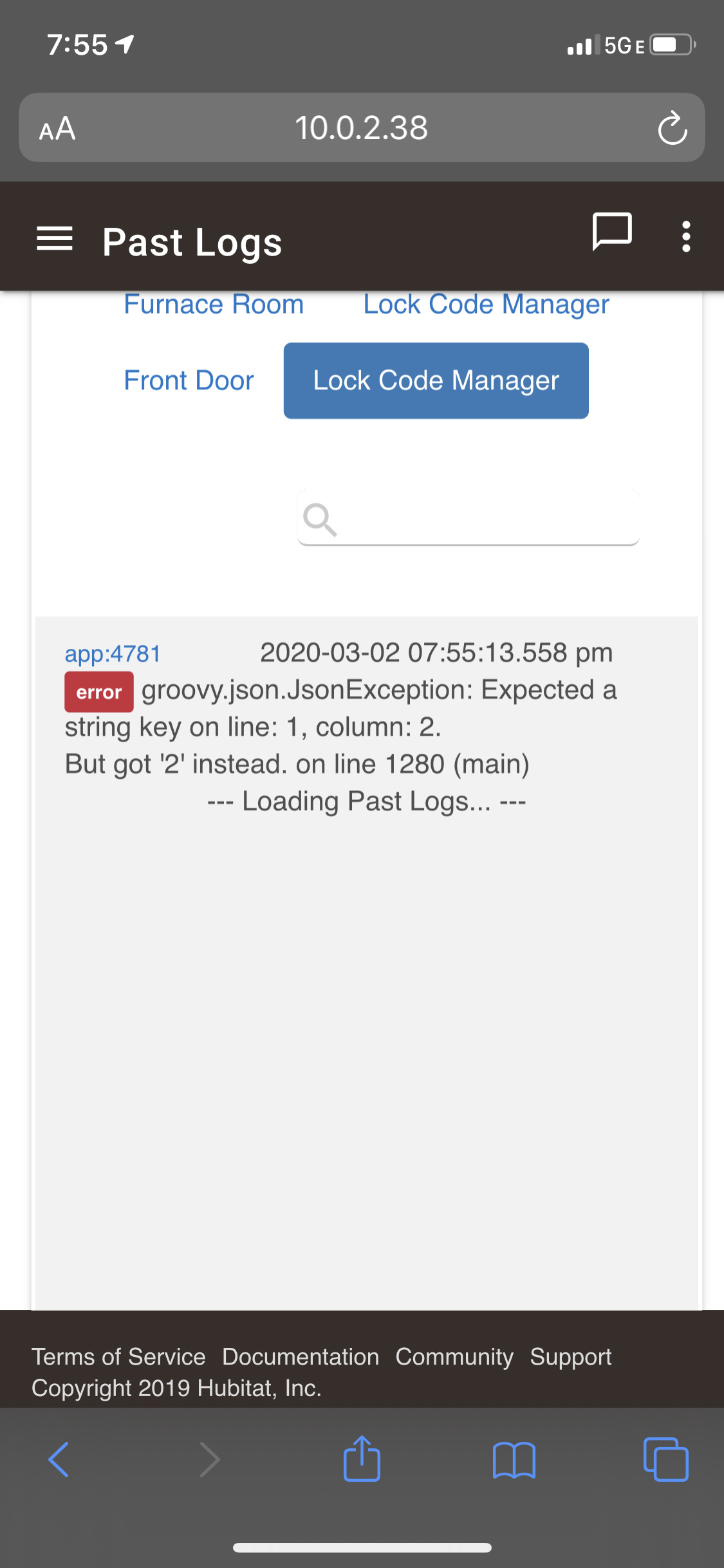 Lock code error with latest update - Get Help - Hubitat