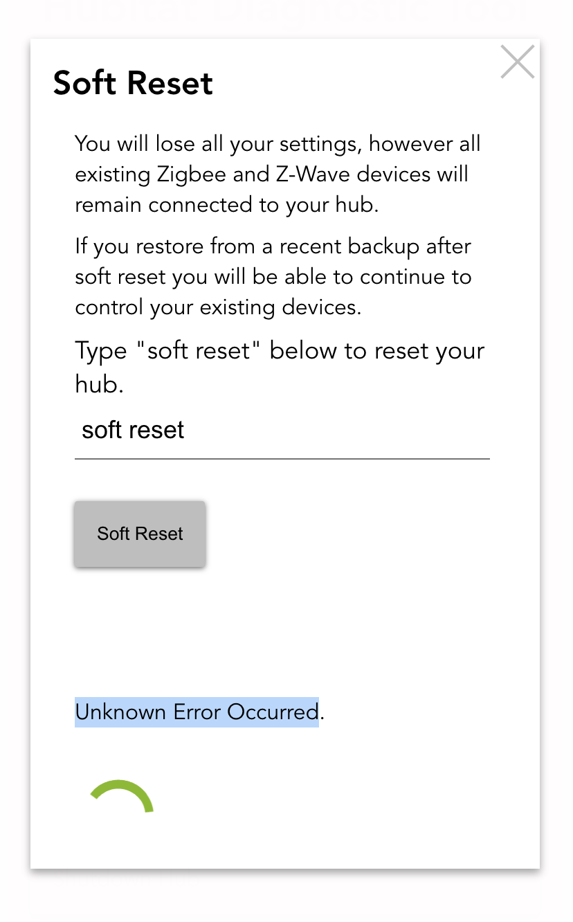 Soft Reset error 