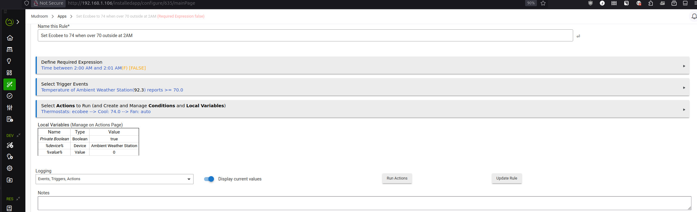 Ecobeaker Software Rule Machine and Ecobee - Built-in Apps - Hubitat