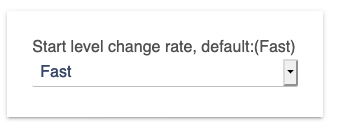 Screenshot of "Start level change" rate driver option