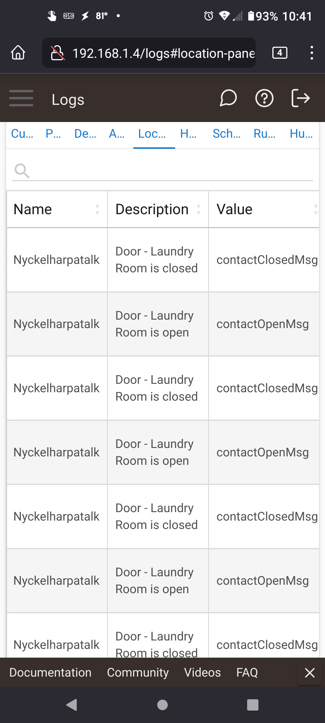 (Big Report) logslocation, horizontal scroll bar 📢 Feedback Hubitat