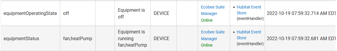  MONITORING Built in Ecobee Not Updating Integrations Hubitat