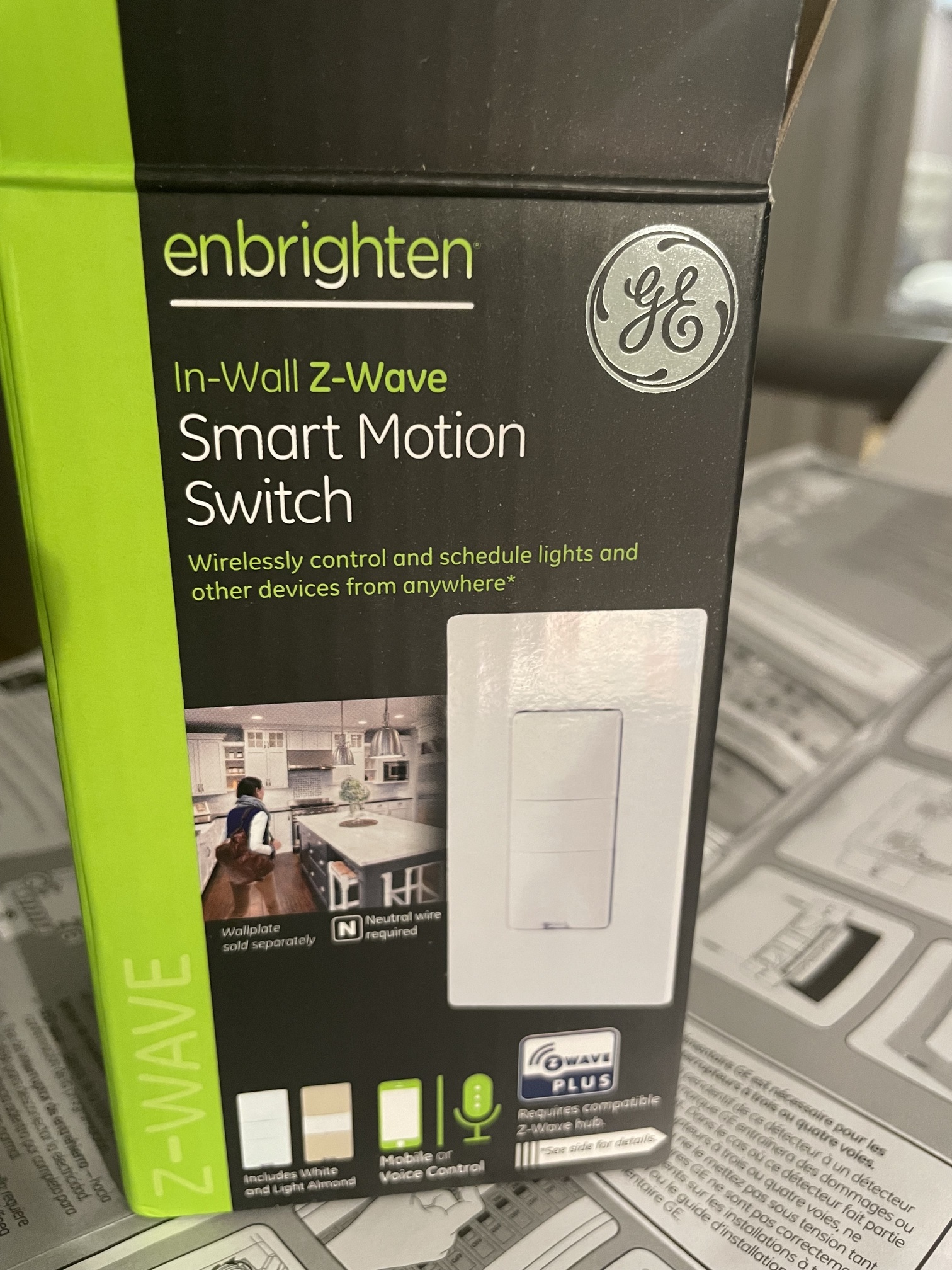 Enbrighten Z-Wave Plus In-Wall Smart Motion Switch, White