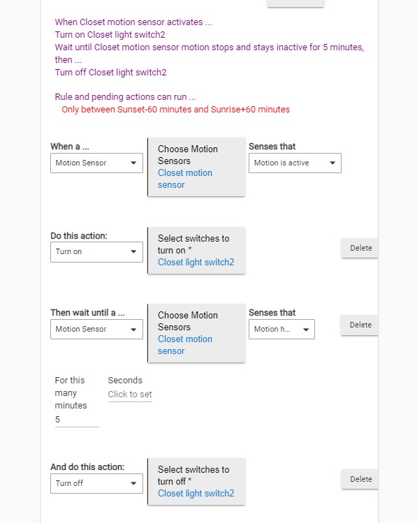 Basic Rule Error - Sunrise Action Error on GE Outdoor Switch - Basic Rules  - Hubitat