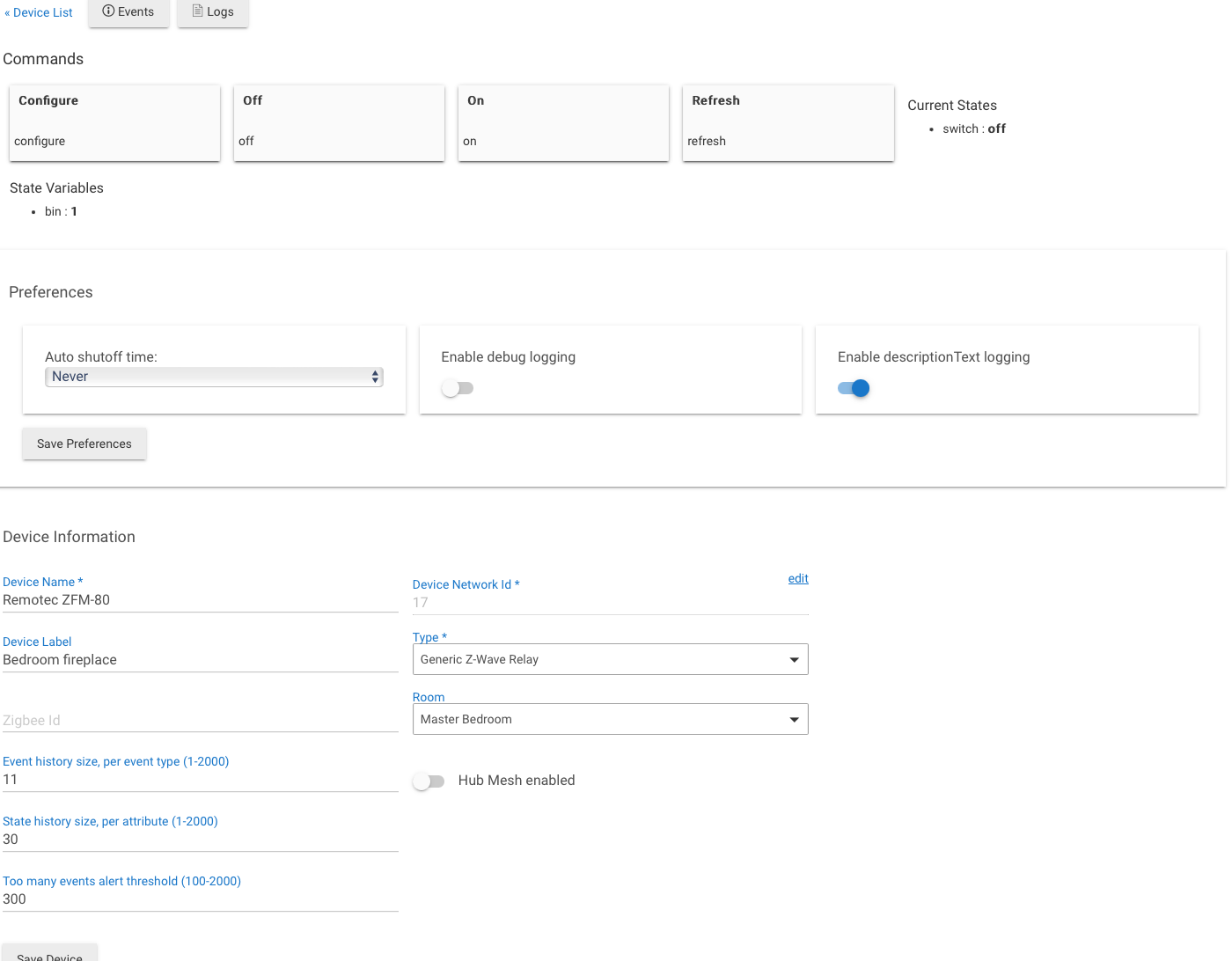Remotec ZFM80 oddities Devices Hubitat