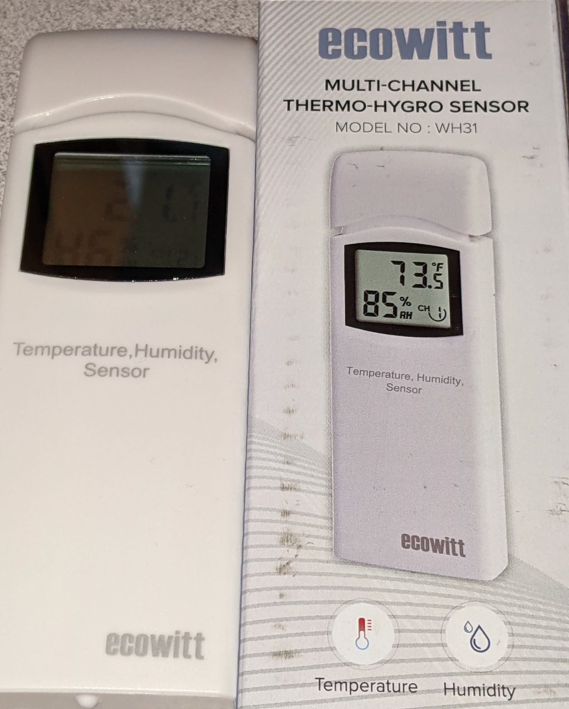 ECOWITT WH31 Wireless Multi-Channel Thermometer with LCD Display Remote App