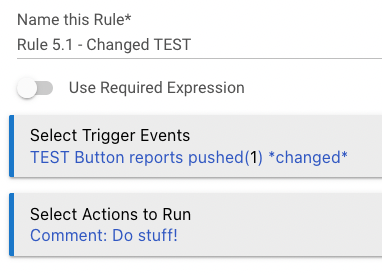 Rule 5.1 with custom trigger for 'pushed' event