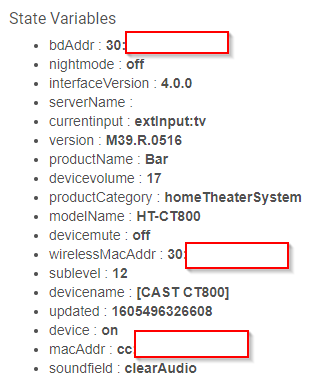 SonyAudioControlVariables