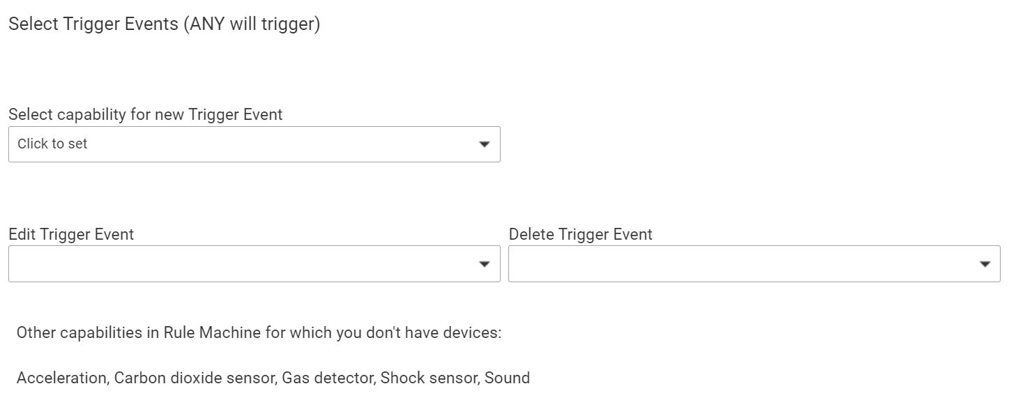 Existing Trigger Can t Be Seen selected On Select Trigger Events Screen 