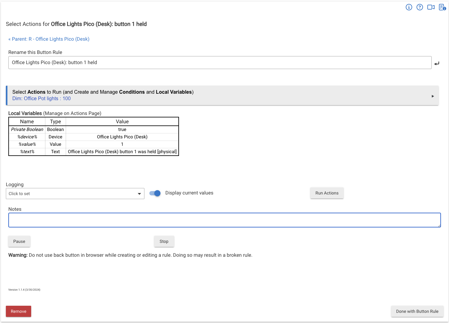Button Controller not Accepting Commands - Apps - Hubitat