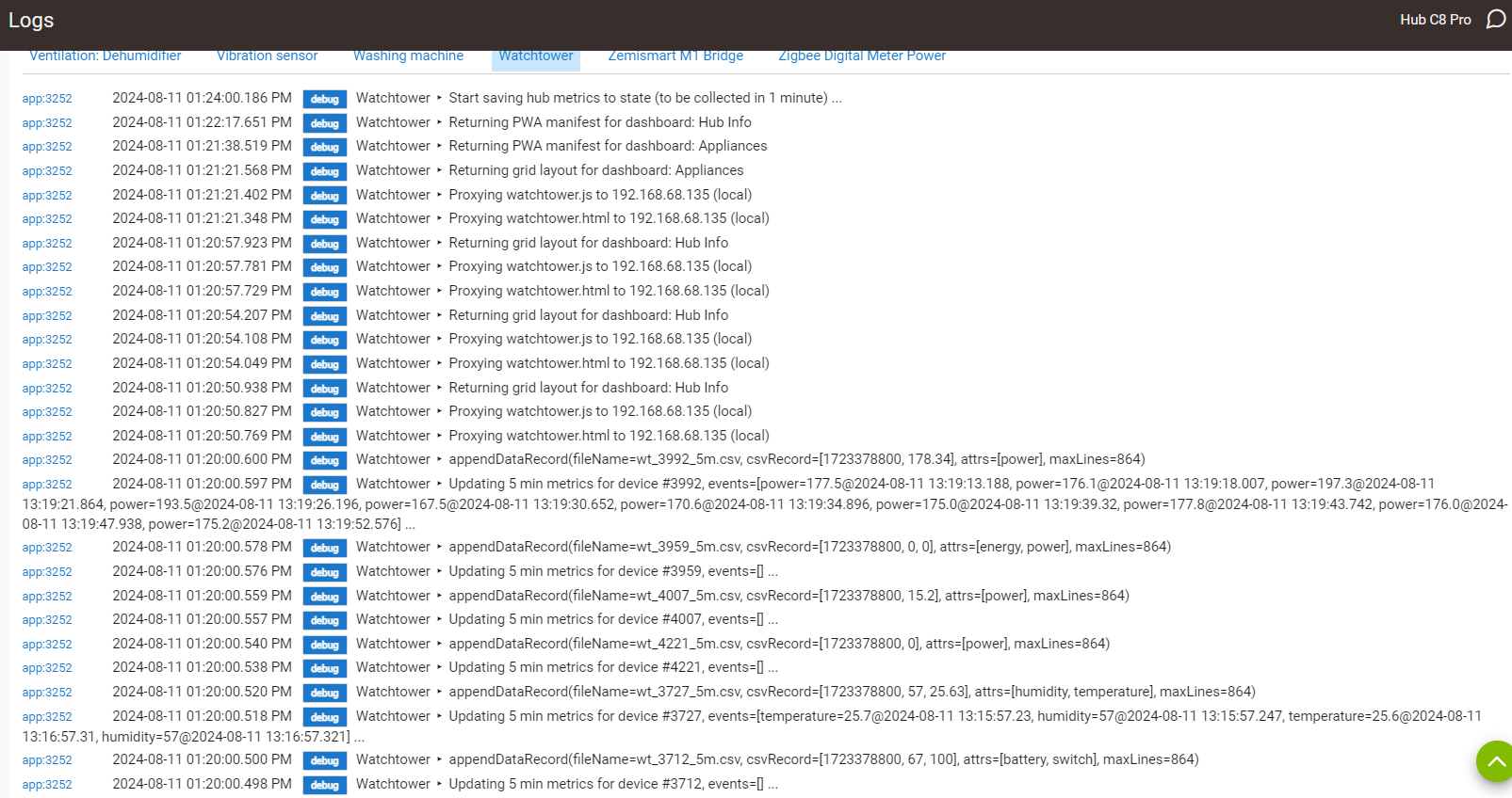 RELEASE] Watchtower long-term metrics app - Page 3 - Custom Apps - Hubitat
