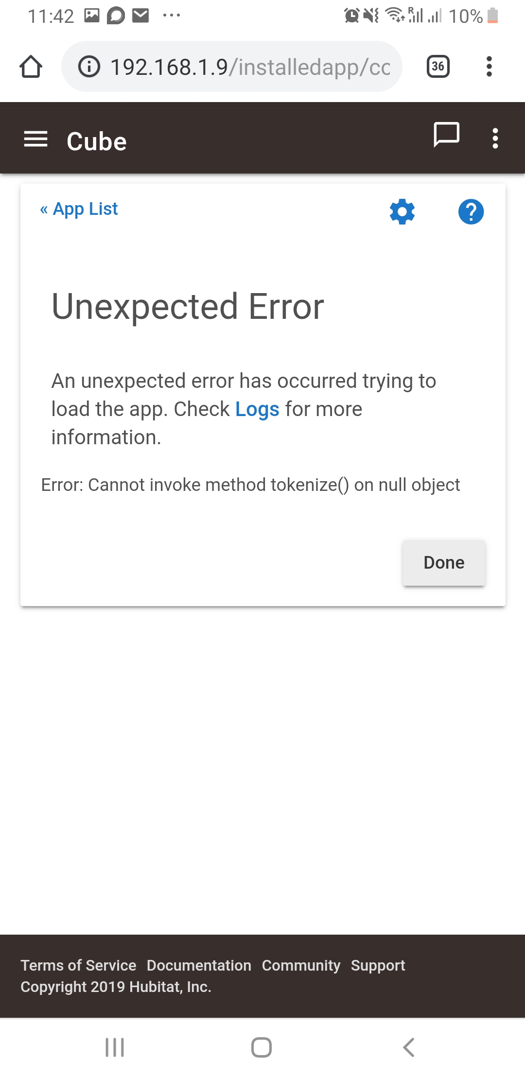 Button controller error - 🛎️ Get Help - Hubitat