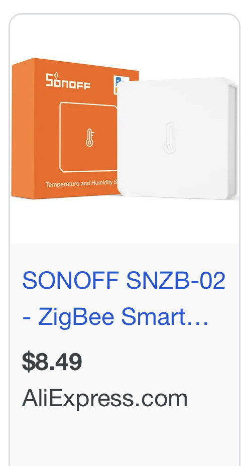  SONOFF Zigbee Indoor Temperature Humidity Sensor, SNZB