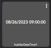 Screenshot of DateTime variable tile with both values