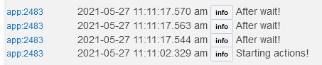 Screenshot: Logs